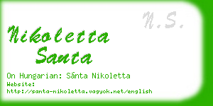 nikoletta santa business card
