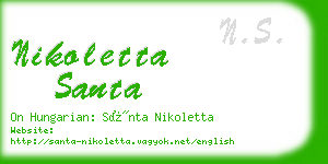 nikoletta santa business card